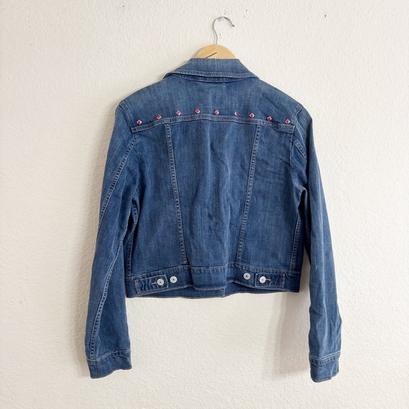 Levi's Blue Denim Jacket with Pink Accents - Picture 2 of 8